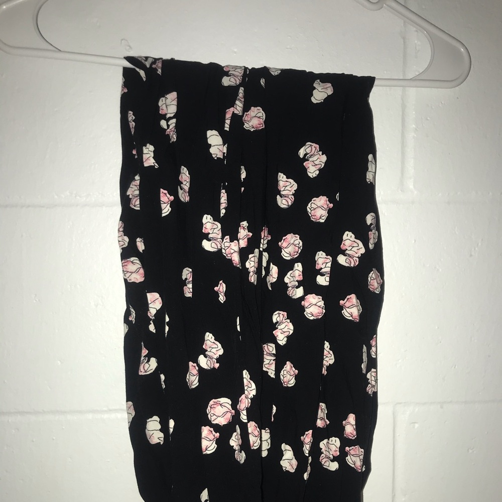 Black with pink print trousers